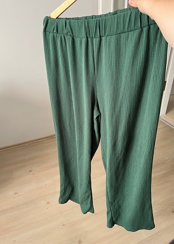 Kadın Yeşil Keten Rahat Kesim Takım - Görsel 2