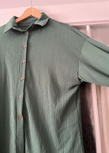 Kadın Yeşil Keten Rahat Kesim Takım - Görsel 4