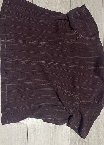 Vintage Kısa Kollu Keten Kadın Gömlek - Görsel 4