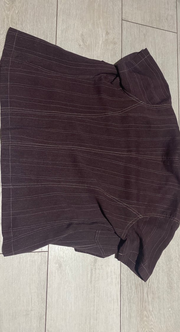 Vintage Kısa Kollu Keten Kadın Gömlek - Görsel 4