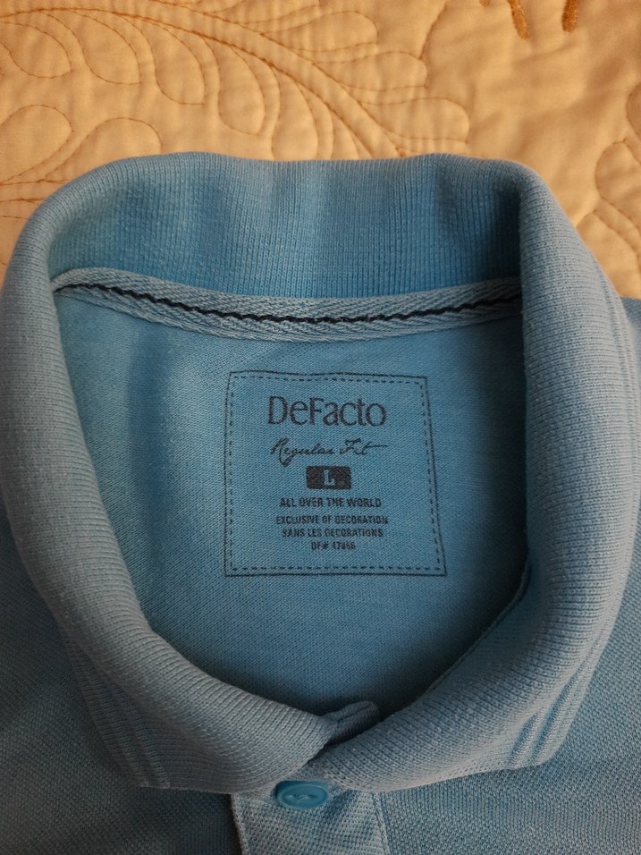 De Facto Erkek Mavi K.K Polo Tişört (L)/iyi durumda - Görsel 4