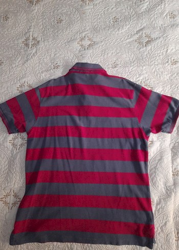 TOMMY HILFIGER Kirmizi Gri Çizgili Erkek Polo Tişört (XXL) - Görsel 4