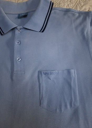 LOST LOOP Erkek Acik Mavi K.K Polo Tişört (L) - Görsel 3