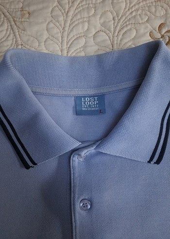 LOST LOOP Erkek Acik Mavi K.K Polo Tişört (L) - Görsel 4