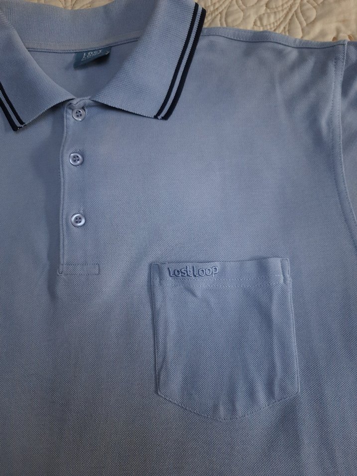 LOST LOOP Erkek Acik Mavi K.K Polo Tişört (L) - Görsel 3