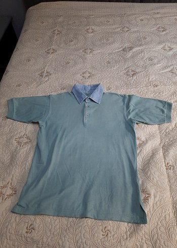 NO NAME Fıstık Yesili Denim Yaka Kısa Kollu Polo Tişört (S) - Görsel 4