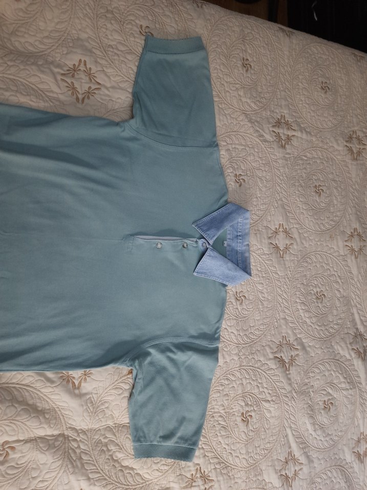 NO NAME Fıstık Yesili Denim Yaka Kısa Kollu Polo Tişört (S) - Görsel 3