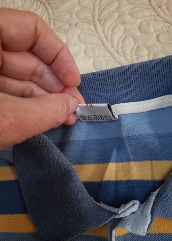 LACOSTE Mavi Çizgili K.K Polo T-Shirt (XXL) - Görsel 6