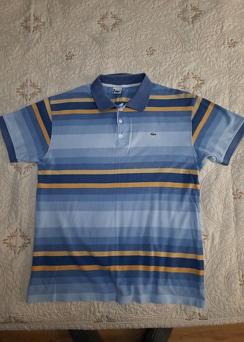 LACOSTE Mavi Çizgili K.K Polo T-Shirt (XXL) - Görsel 2