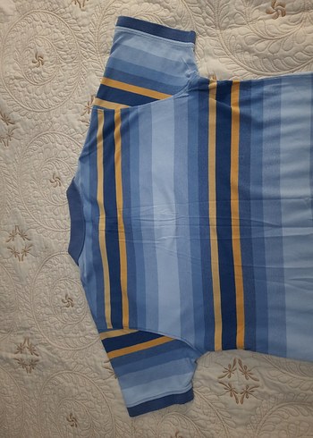 LACOSTE Mavi Çizgili K.K Polo T-Shirt (XXL) - Görsel 8