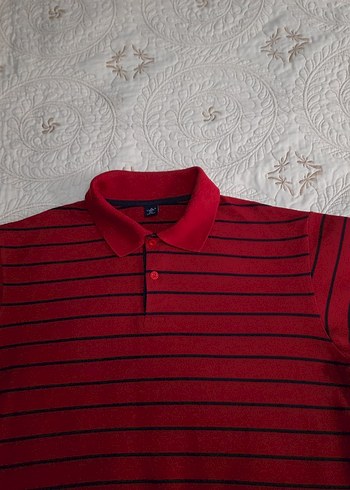 CUBE Kırmızı Çizgili Erkek Polo Tişört (XL) - Görsel 3