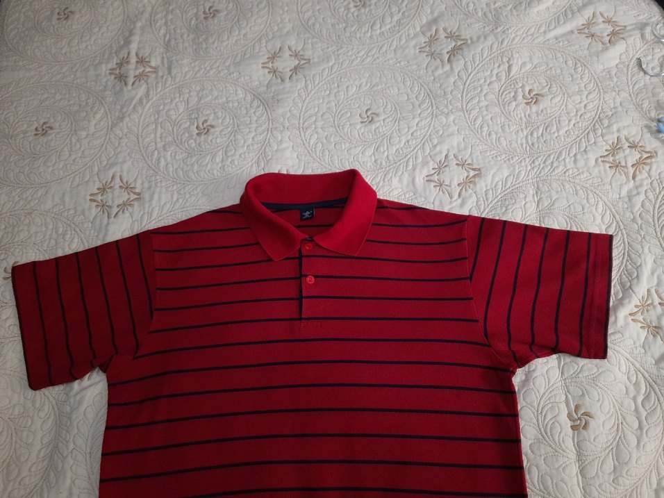 CUBE Kırmızı Çizgili Erkek Polo Tişört (XL) - Görsel 3