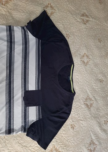 DeFacto Lacivert-Beyaz Çizgili K.K Tişört (3XL) - Görsel 4