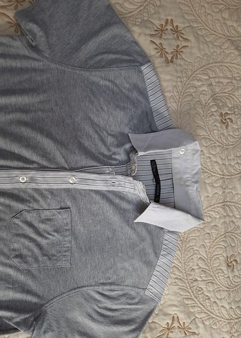 LTB Gri K.K Düğmeli Erkek GÖMLEK/T-SHIRT(L) - Görsel 2