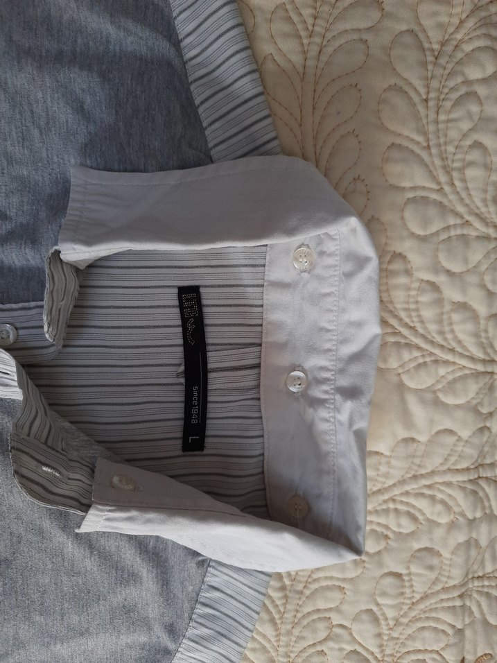 LTB Gri K.K Düğmeli Erkek GÖMLEK/T-SHIRT(L) - Görsel 4