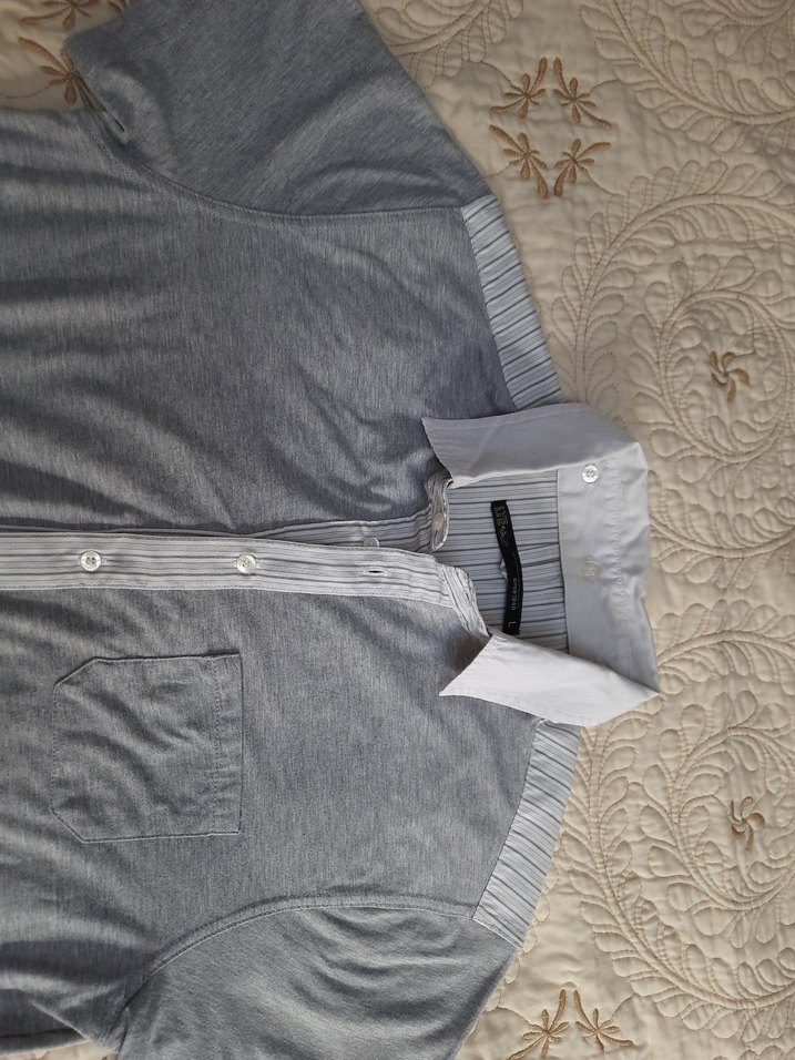 LTB Gri K.K Düğmeli Erkek GÖMLEK/T-SHIRT(L) - Görsel 2