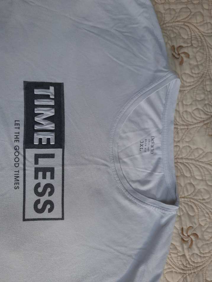 DeFacto TIMELESS Beyaz Erkek Tişört (3XL) - Görsel 3