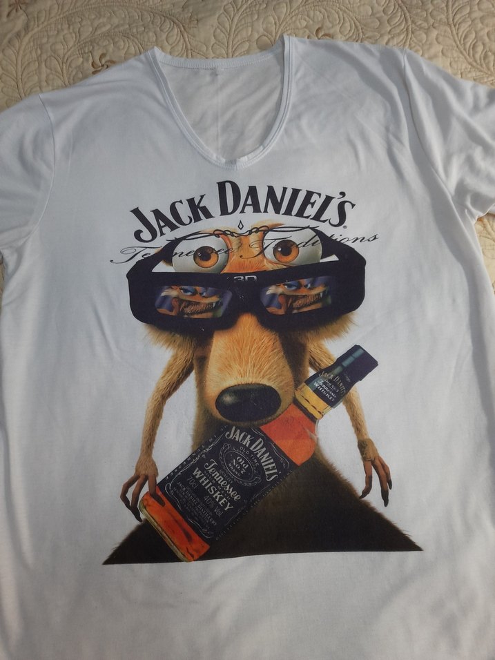Jack Daniel's Baskılı VYaka Beyaz Tişört(XL/XXL) - Görsel 3