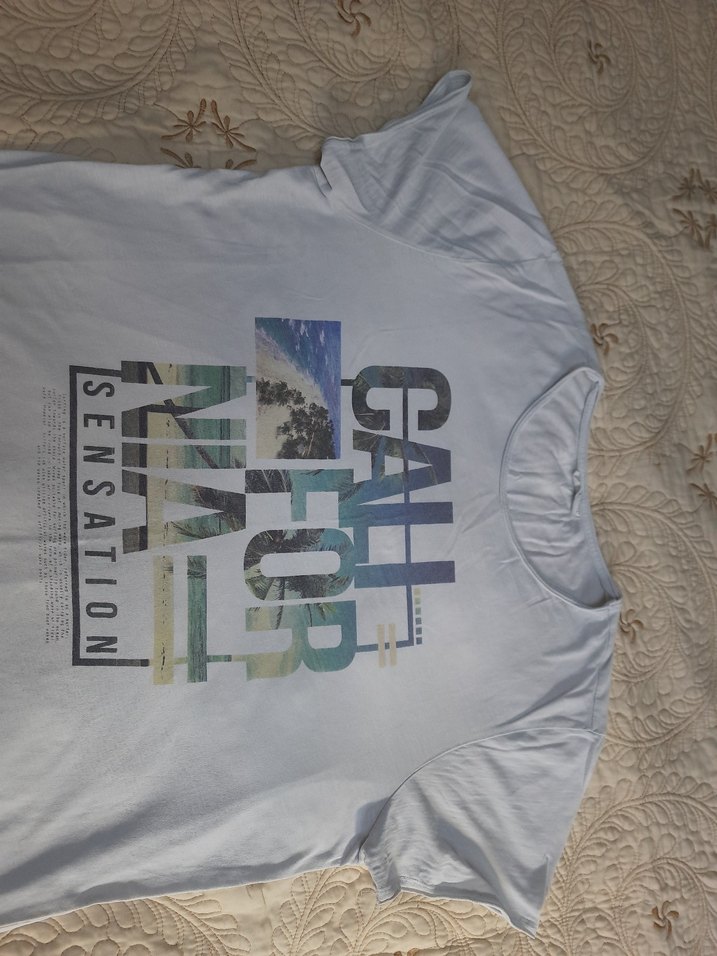 LCW CALIFORNIA SENSATION Baskili Beyaz T-Shirt (2XL) - Görsel 3