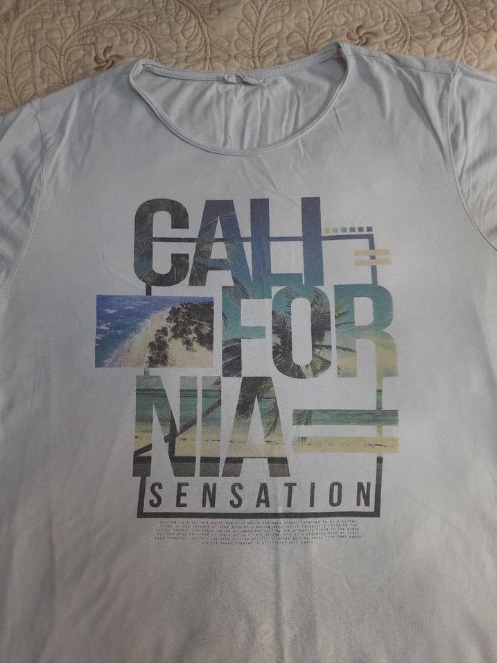 LCW CALIFORNIA SENSATION Baskili Beyaz T-Shirt (2XL) - Görsel 2
