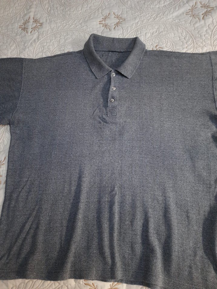 NO NAME Gri Kısa Kollu Erkek Polo Tişört(2XL/3XL) - Görsel 4