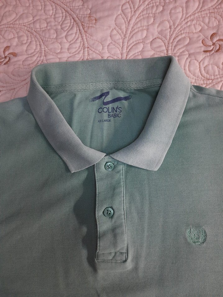 COLIN'S Yeşil Düğmeli Kısa Kollu Polo T-Shirt (XXL) - Görsel 3