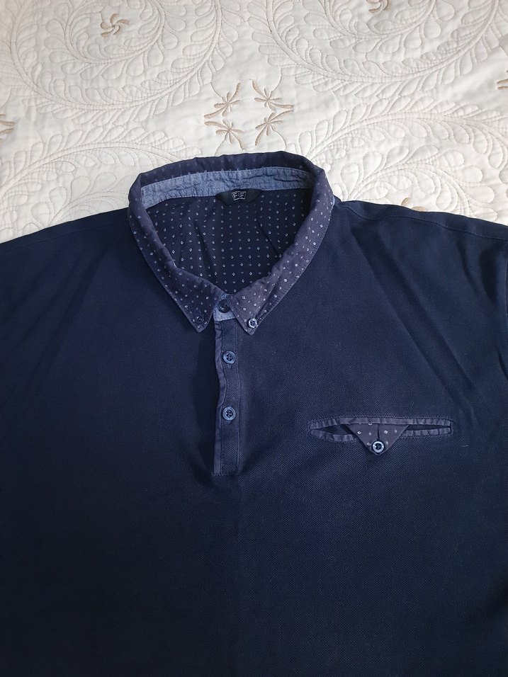 F&F Lacivert Düğmeli Yakali Erkek Polo Tişört (XXL) - Görsel 3