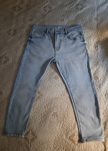 Bershka Kadin Acik Mavi Slim Fit Denim Jean 42