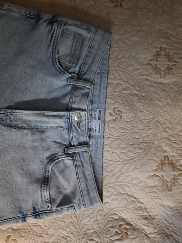 BERSHKA Kadın Açık Mavi Slim Fit Denim Jean (42) — görsel 3/16