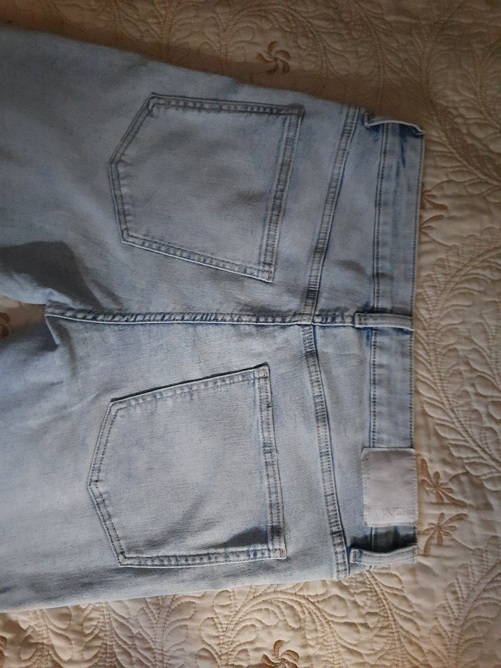BERSHKA Kadın Açık Mavi Slim Fit Denim Jean (42) — görsel 15/16