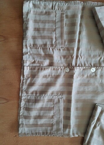 NOSTALJİK BEJ ERKEK PİJAMA TAKIMI (XL) - Görsel 6