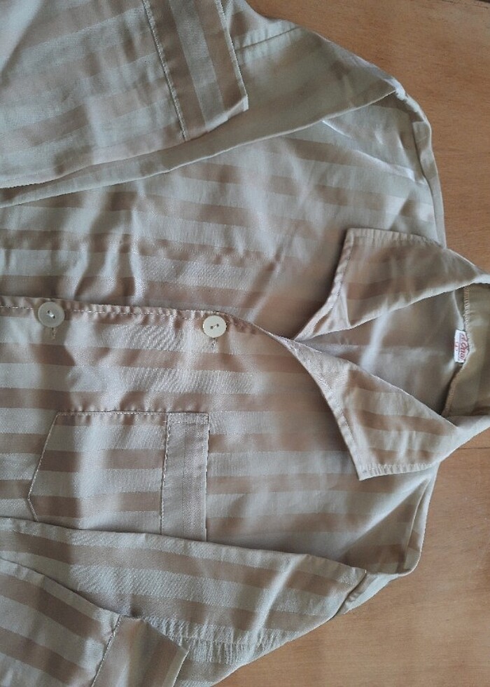 NOSTALJİK BEJ ERKEK PİJAMA TAKIMI (XL) - Görsel 5