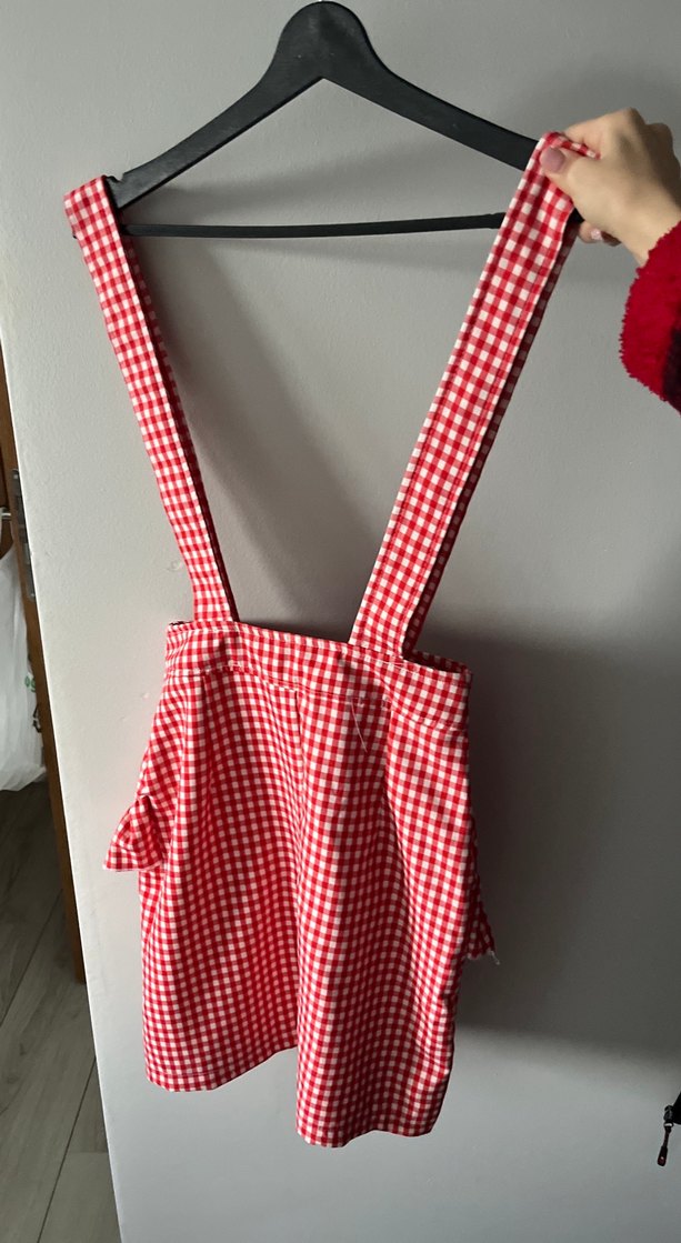 Kırmızı Kareli salopet - Görsel 2