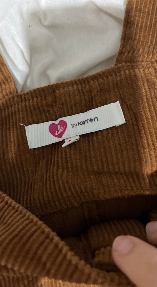 Düğmeli Kahverengi Kadın Süet Kısa Tulum - Görsel 2