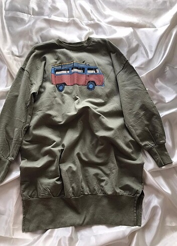 m Beden yeşil Renk Sweatshirt. Tunik