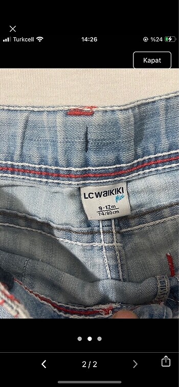 LC Waikiki 9-12 ay şort