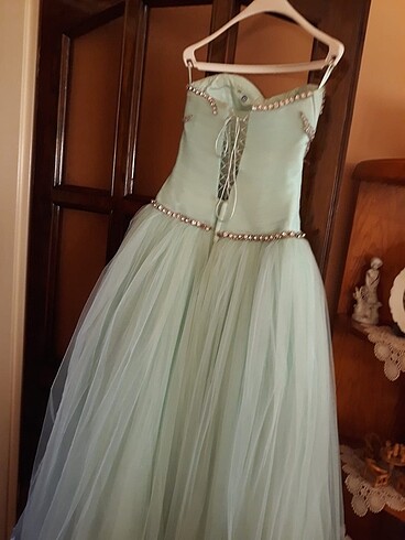 Su yeşili nişan kına elbisesi - Görsel 3