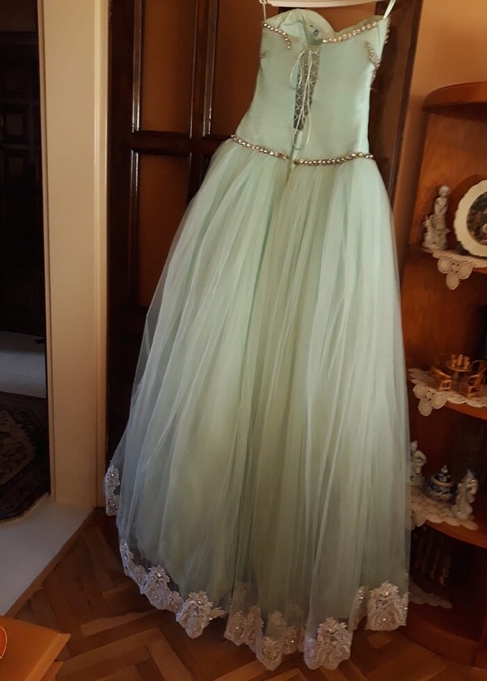 Su yeşili nişan kına elbisesi - Görsel 2