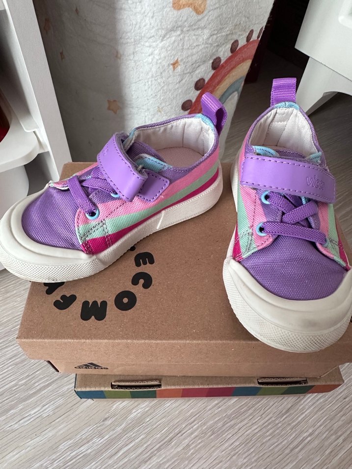 Kız Çocuk Mor Bağcıklı ve Cırt Cırtlı Spor Ayakkabı - Görsel 2