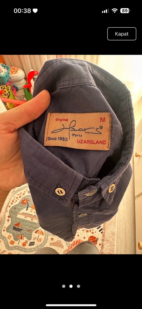 Erkek Lacivert Denim Gömlek - Görsel 2