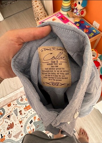 Gri Uzun Kollu Denim Erkek Gömlek - Görsel 2