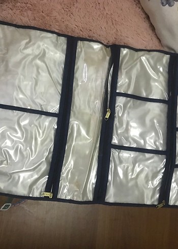 Accessorize Bordo Vintage Desenli Fermuarlı Kadın Seyahat makyaj çaorganizer