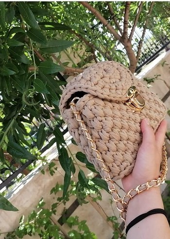 Guess Bej Örgü Kadın Çanta