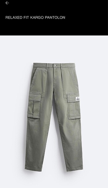 Zara erkek oversize kargo pantalon
