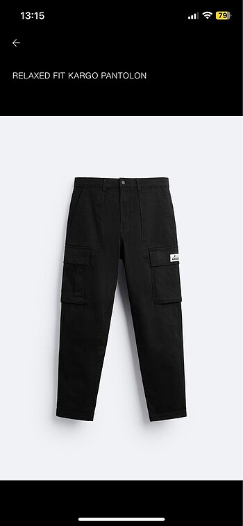 Zara erkek oversize kargo pantalon