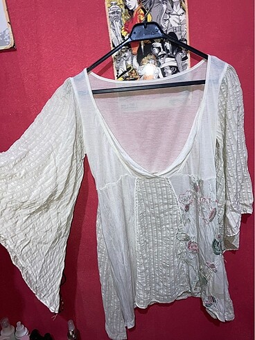 American Vintage Fairycore beyaz tül bluz
