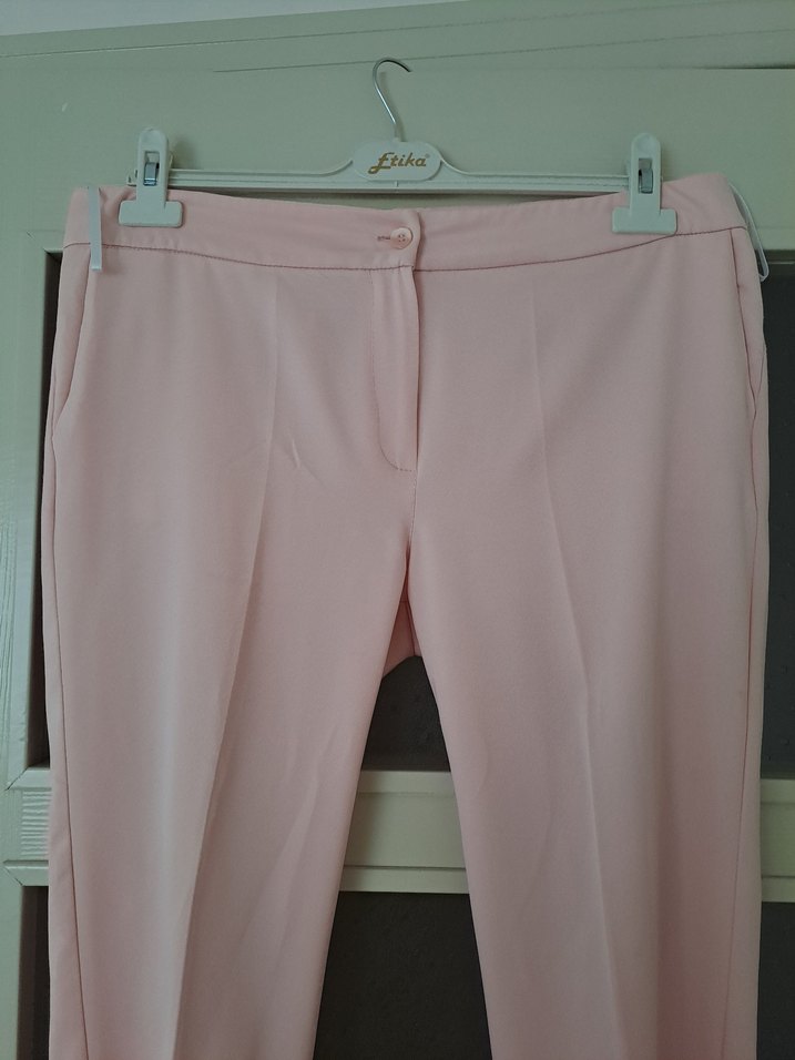 Pembe Kadın Kumaş Pantolon - Görsel 2