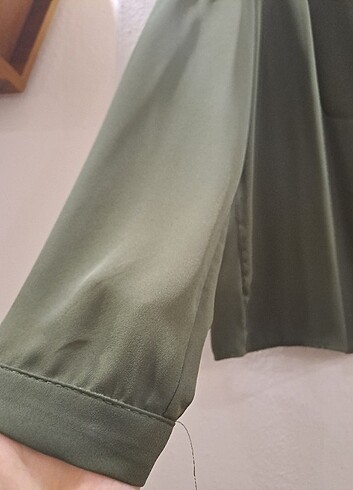 Şifon yeşil gömlek  - Görsel 3