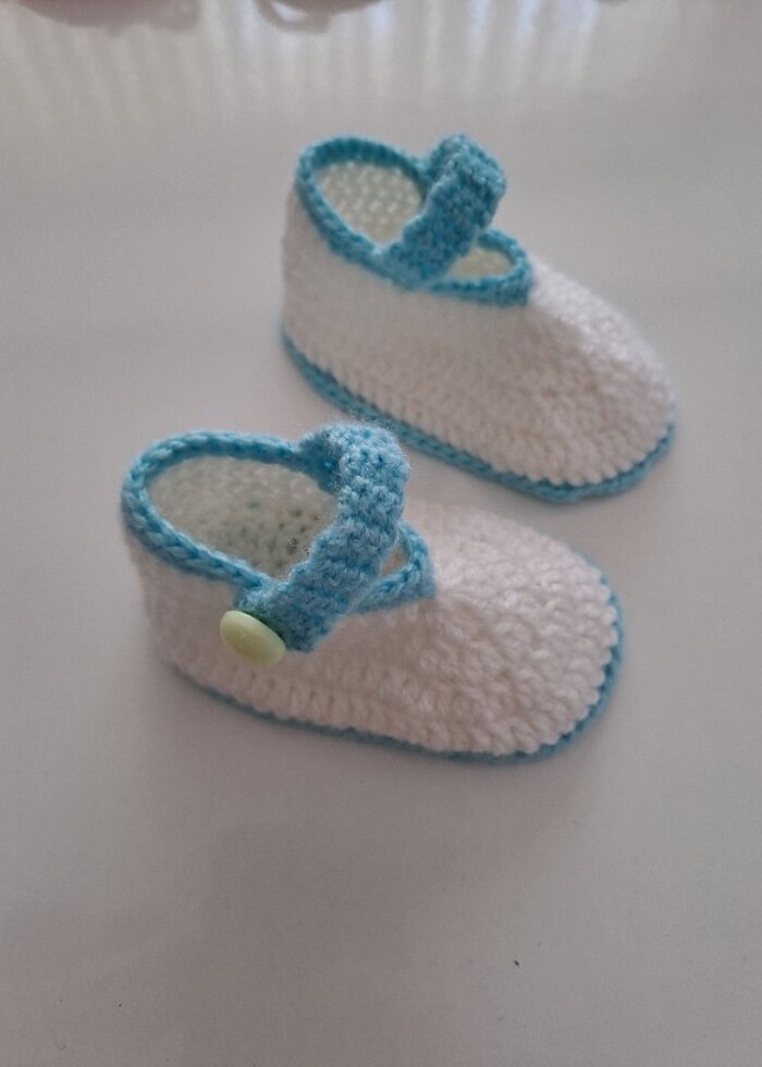 Örgü patik bebek ayakkabısı  - Görsel 2