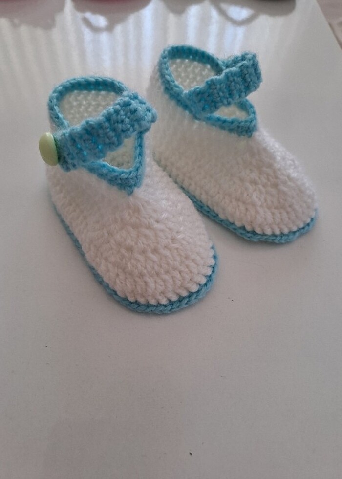 Örgü patik bebek ayakkabısı  - Görsel 3